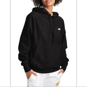 Black Classic Champion Reverse Weave Hoodie
